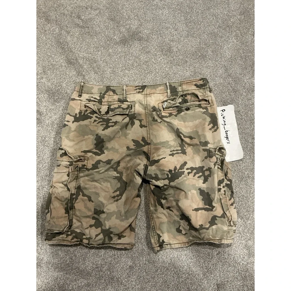 Levis Camo Cargo‎ Shorts Men 36 Tan Green Military Army Utility Baggy Dad Hiking